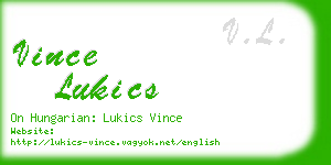 vince lukics business card